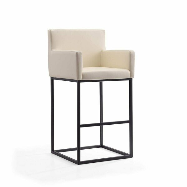 Celebracion Ambassador Cream & Black Metal Barstool 42 x 21 x 20.5 in. CE1850640